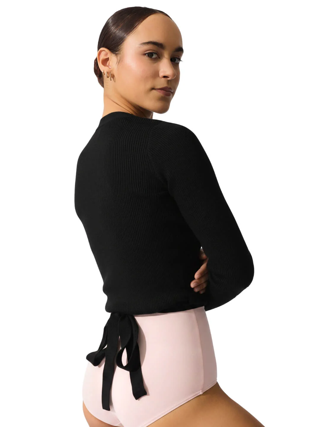 Ribbed Knit Wrap Sweater - Image 10