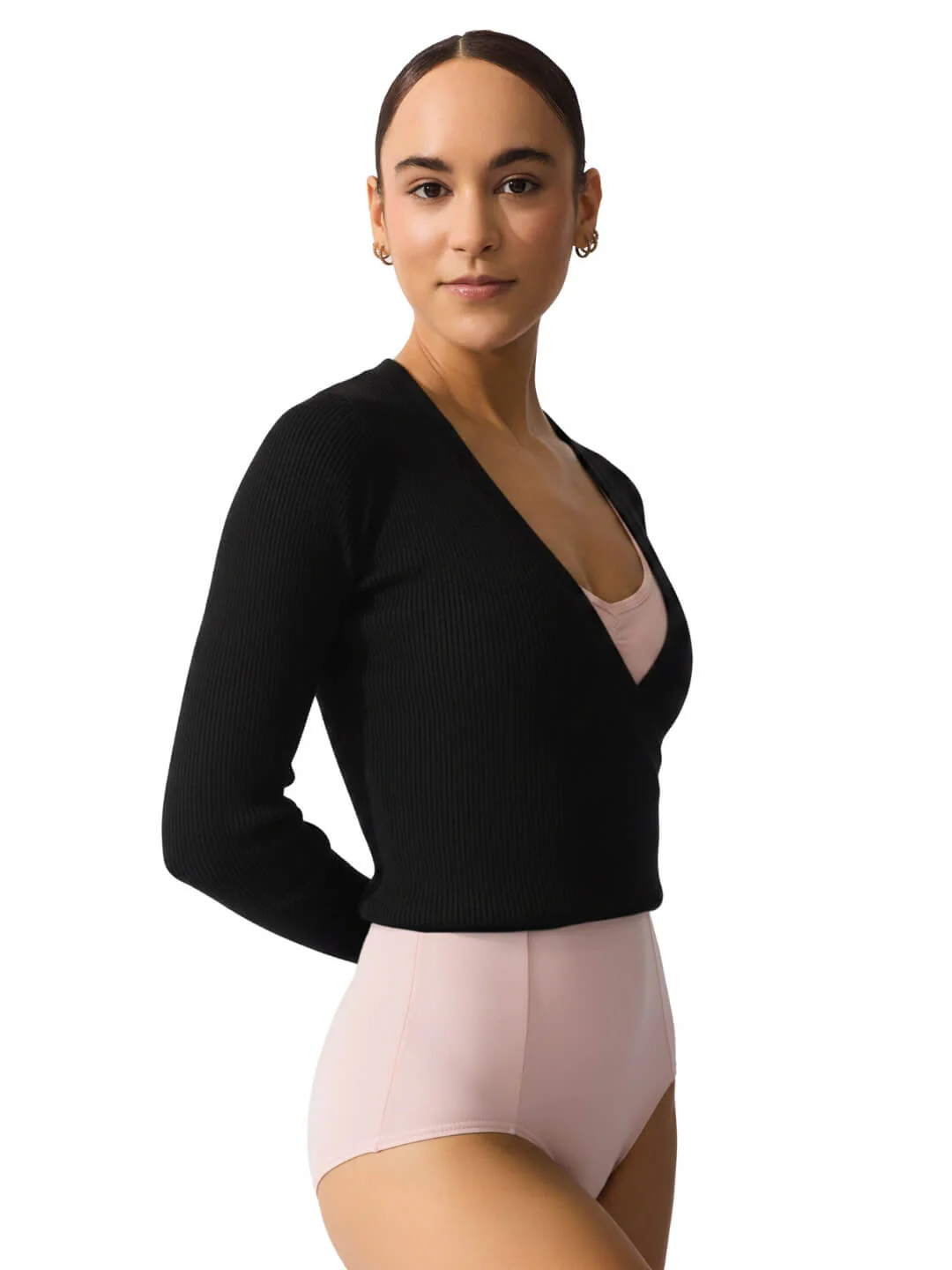 Ribbed Knit Wrap Sweater - Image 11
