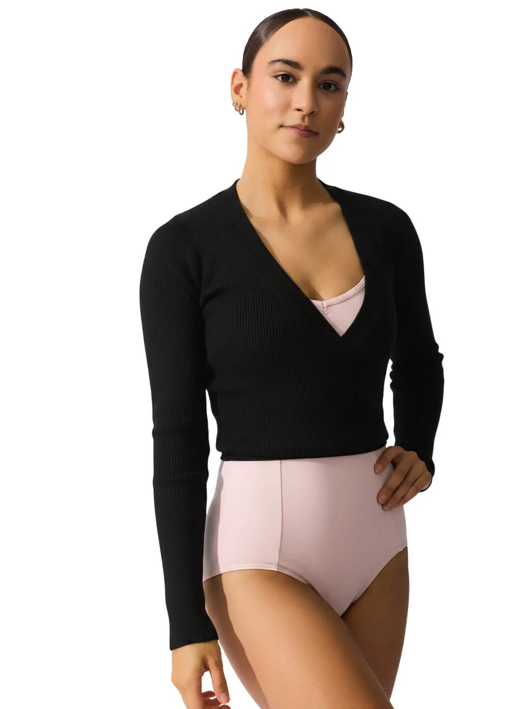Ribbed Knit Wrap Sweater - Image 12