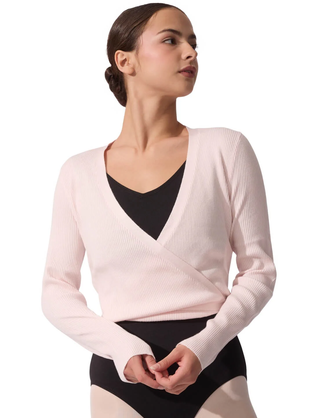 Ribbed Knit Wrap Sweater - Image 4