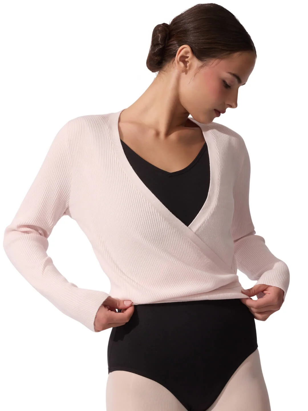 Ribbed Knit Wrap Sweater - Image 5