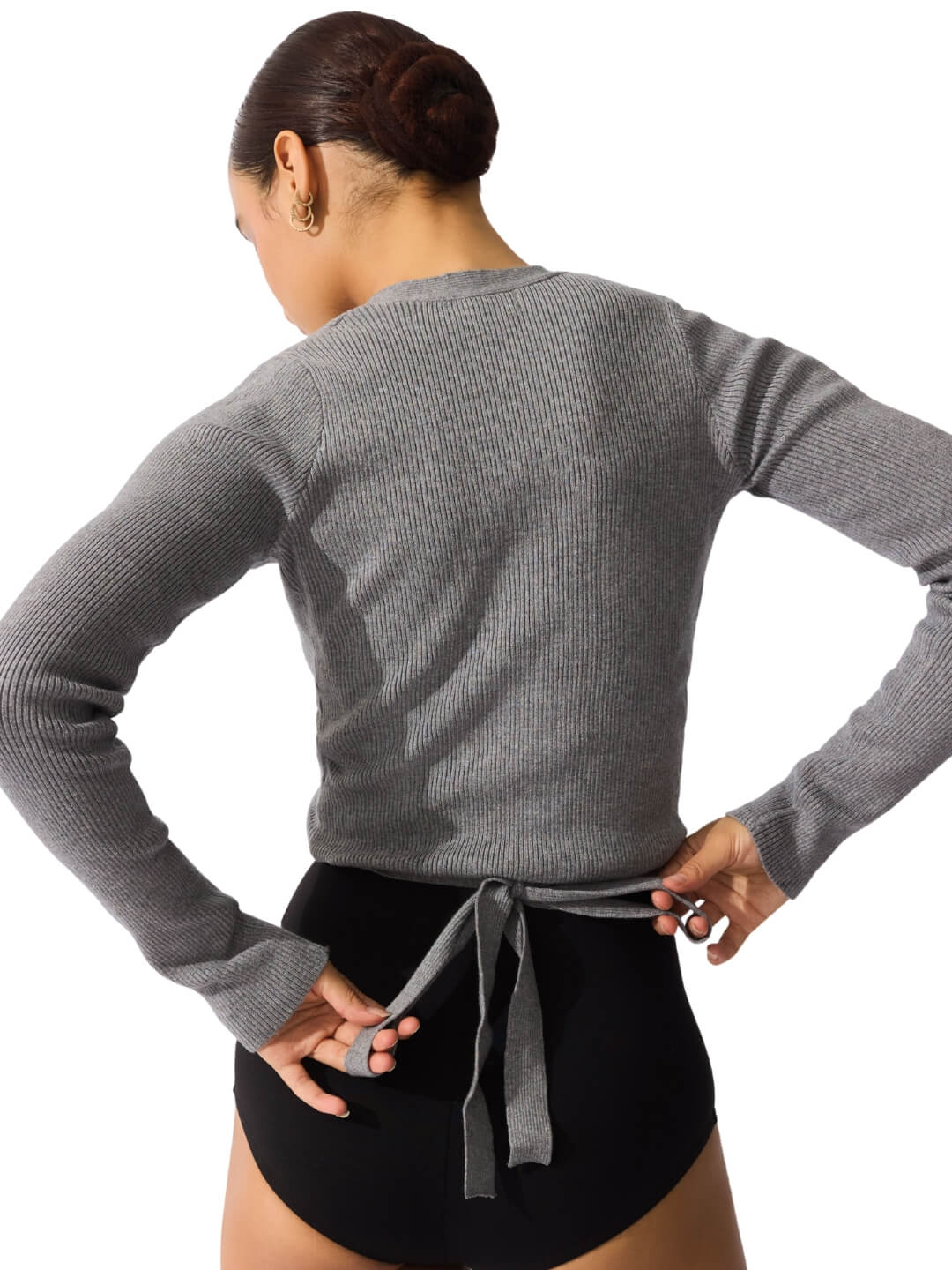 Ribbed Knit Wrap Sweater - Image 8