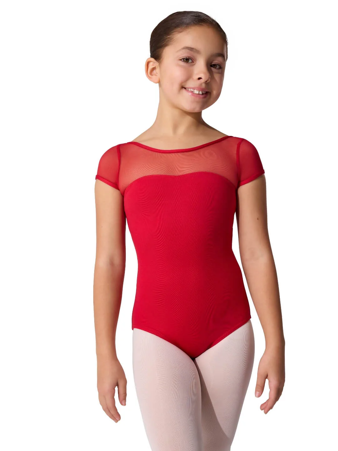 Studio Collection Mesh Yoke Short Sleeve Leotard - Girls - Image 17