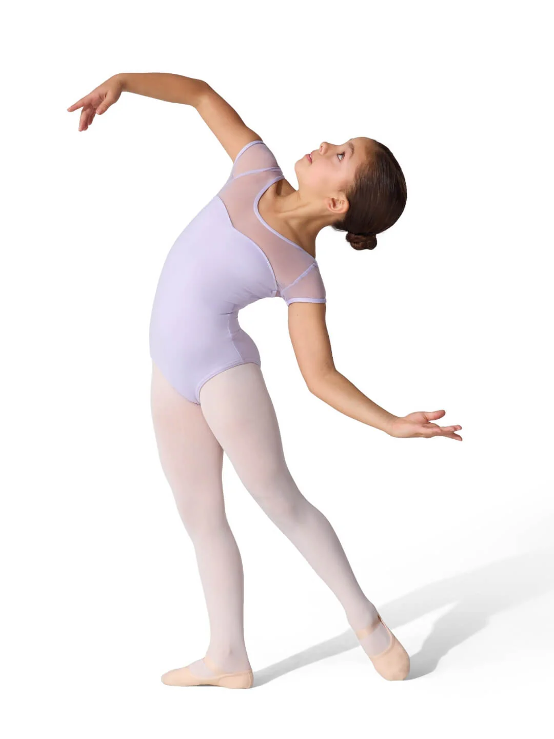Studio Collection Mesh Yoke Short Sleeve Leotard - Girls - Image 25