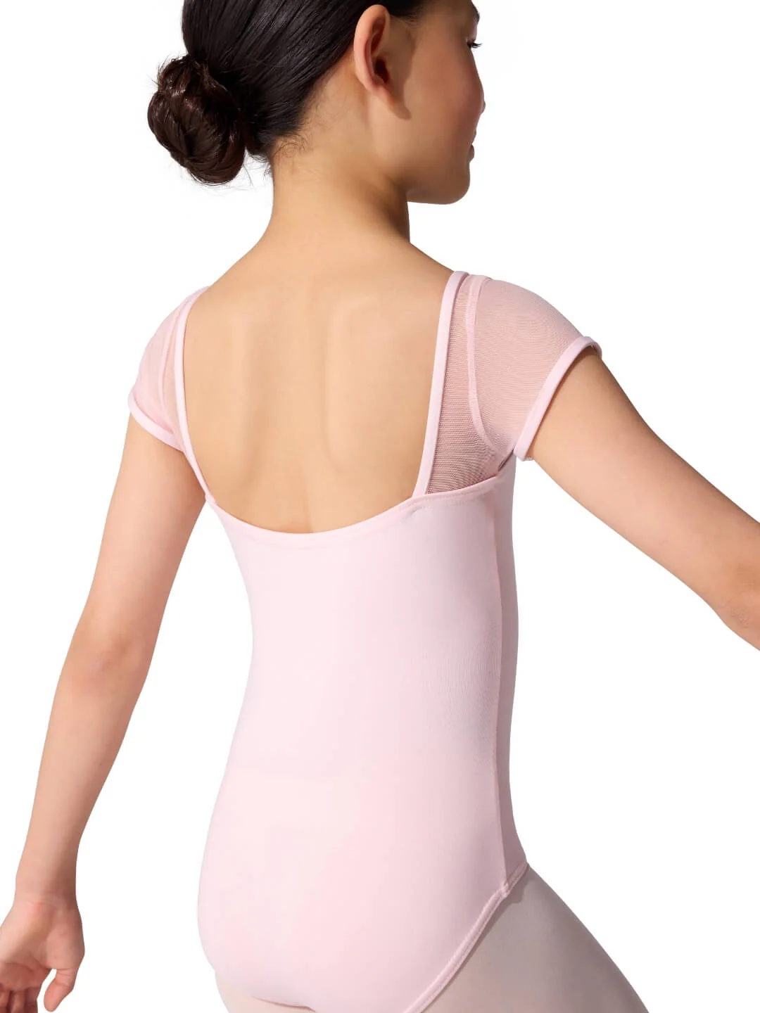 Studio Collection Mesh Yoke Short Sleeve Leotard - Girls - Image 27