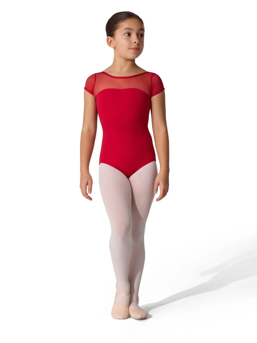 Studio Collection Mesh Yoke Short Sleeve Leotard - Girls - Image 31