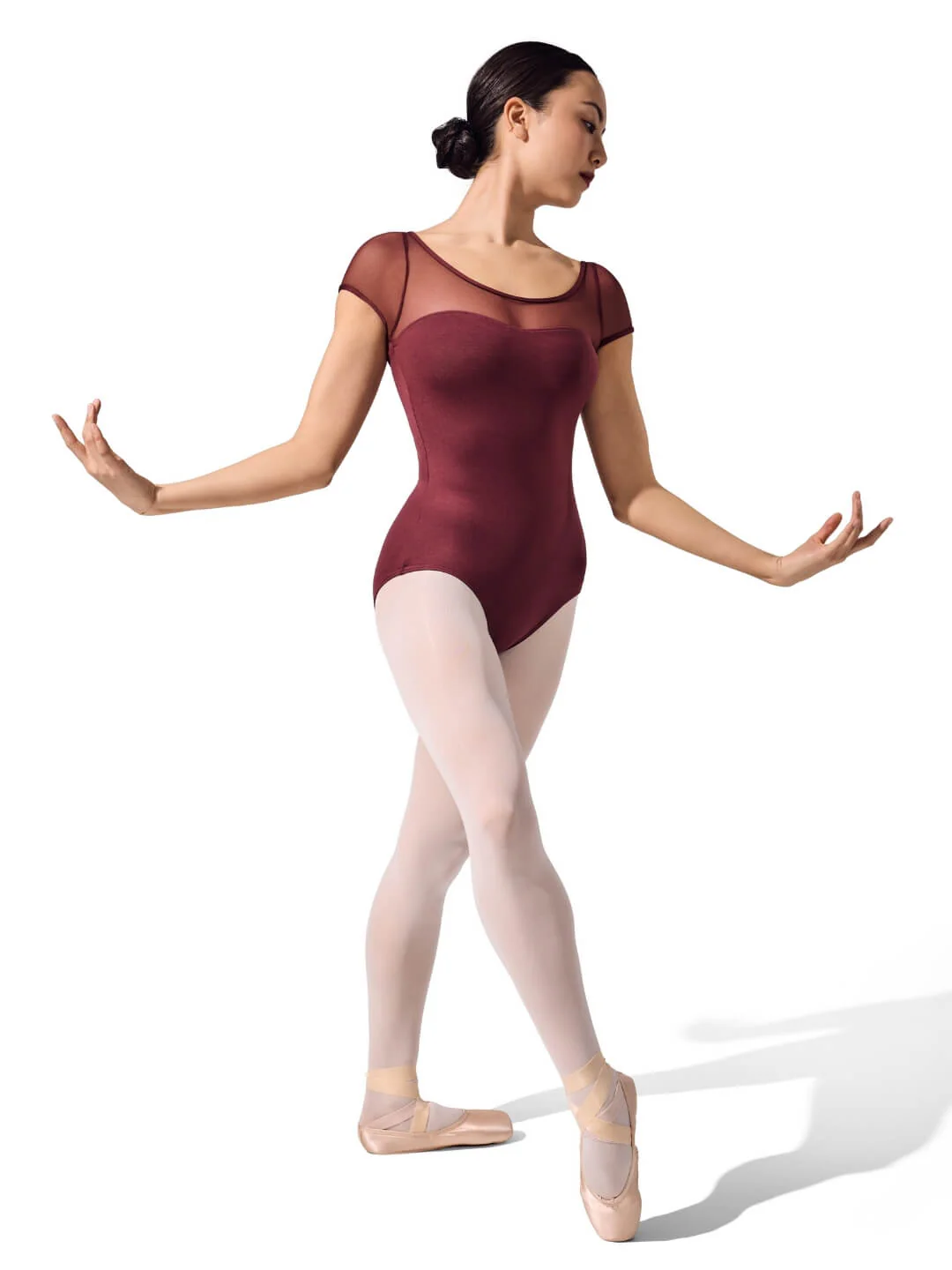 Studio Collection Mesh Yoke SS Leotard - Image 12